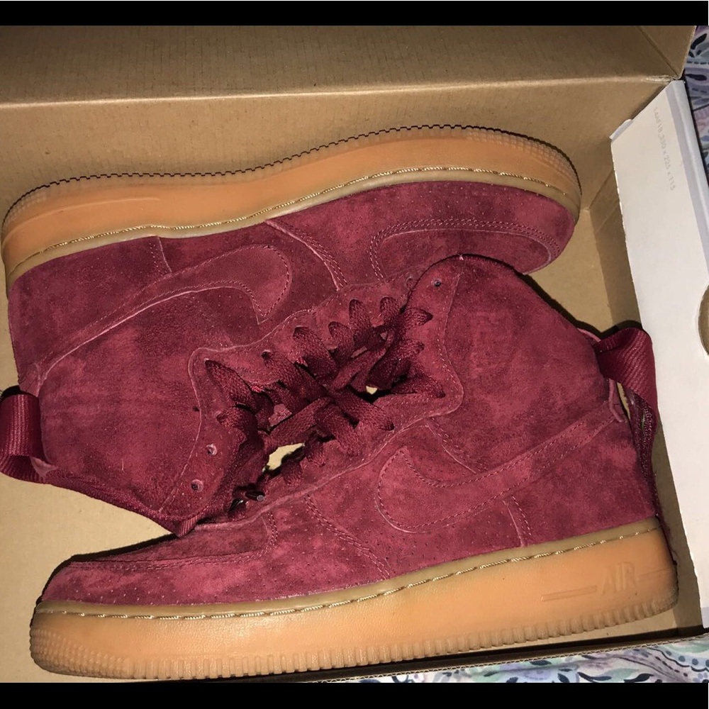 High top suede Air Force 1’s